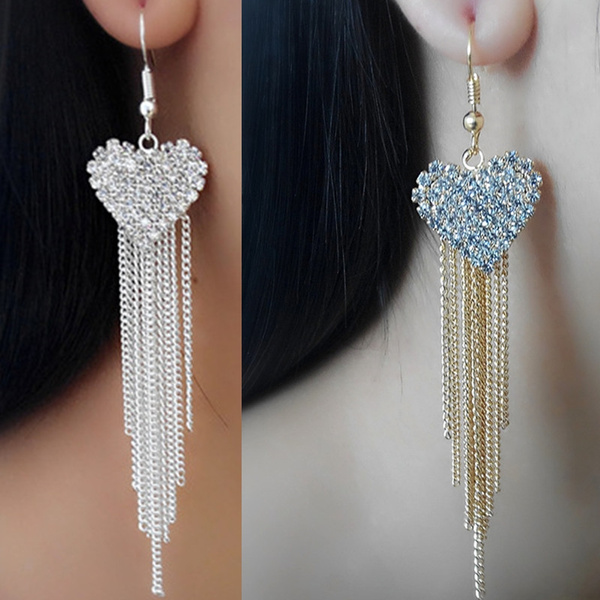 Girls Crystal Drop Earrings Korean Stud Earrings Women Dangle Earrings  Pearl | eBay