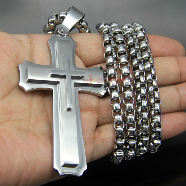 Stainless steel cross on sale chain