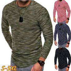 Personality fashion Men's Round neck Long sleeves Solid color irregular casual coat