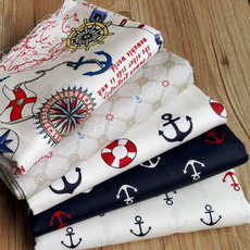 5 Pcs/lot Navy Sailing Printed Cloth 100% Cotton Twill Fabric DIY Handmade Tecidos Sewing Scrapbooking Tissu Quilting Patchwork Tissue Textile Calico