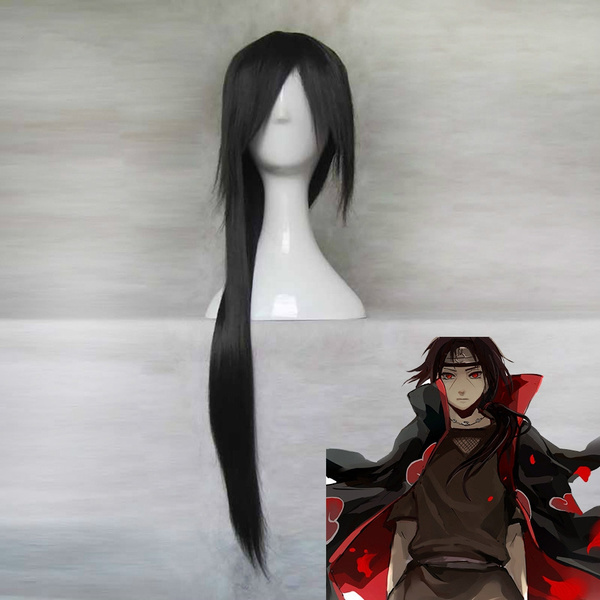 Bybrana Long Straight Hair Black Wig Anime Game Wig Uchiha Itachi