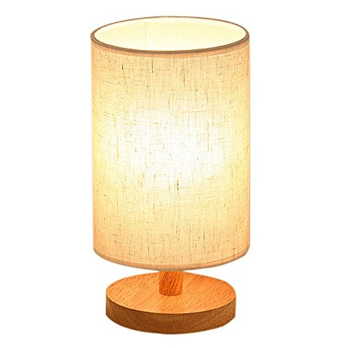 Wood Table Lamp Hqoon Bedside Table Lamps For Bedroom Living Room Led Night Stand Lights With Fabric Linen Shades Modern Japanese Square Desk Lamp Warm White Lighting Bulb E27 Included Wish