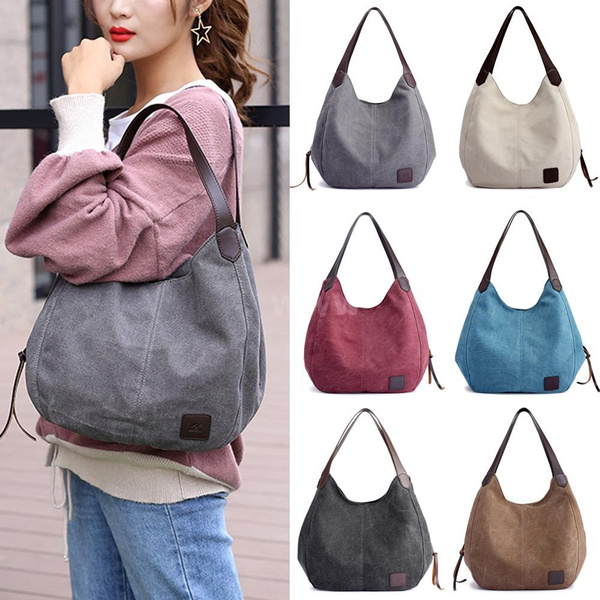 Casual Womens Hobo Canvas Handbag Shoulder Bags Purse Tote Large Sactchel Large