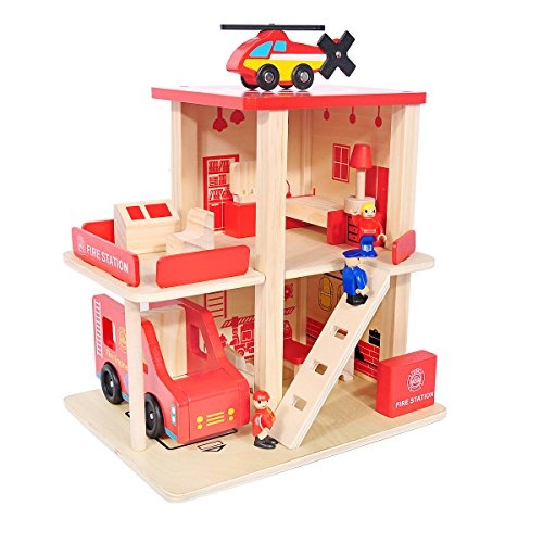 large wooden fire station