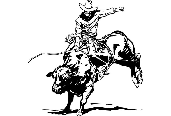Bull Riding Rodeo Cowboy Sports PBR Car Truck Window Laptop Vinyl Decal Sticker 