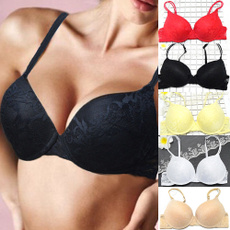 Women's Lace Push up Bra Thick Padded Gather Lingerie Fashion Underwire Underwear Top A B C D Cup 4 Colors
