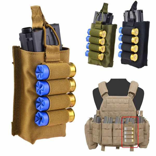 Opgive jern utilsigtet Tactical Molle Vest Accessory Magazine Pouch with 12 Gauge Airsoft Shotgun  Shells Holder Military Hunting Combat Assault Bag | Wish