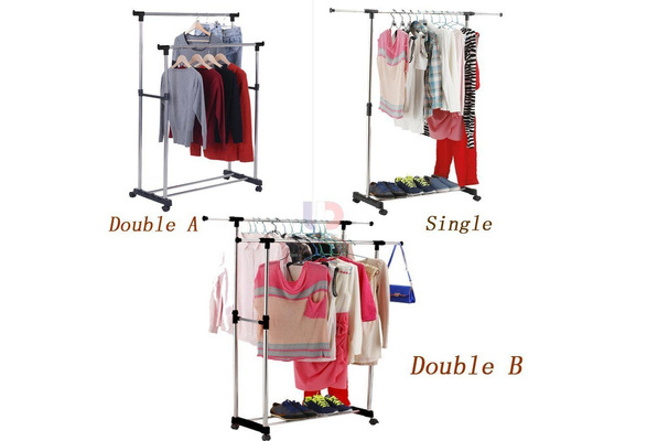 11 Modle Heavy Duty Rail Scalable Portable Clothes Hanger Garment Rack 