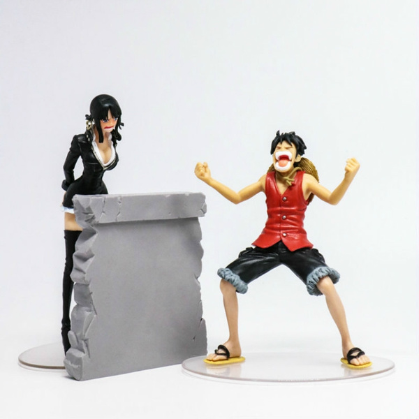 Great Quality 2pcs Anime One Piece Dramatic Showcase Monkey D Luffy Nico Robin Pvc Action Figure Collection Model Toy Wish