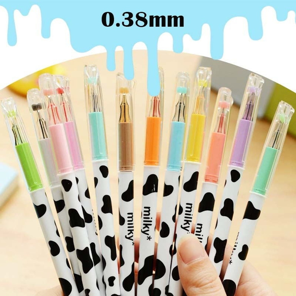 4pcs/lot Colorful milky Cow Print Gel Pen Cute Pens Student Office  Accessories