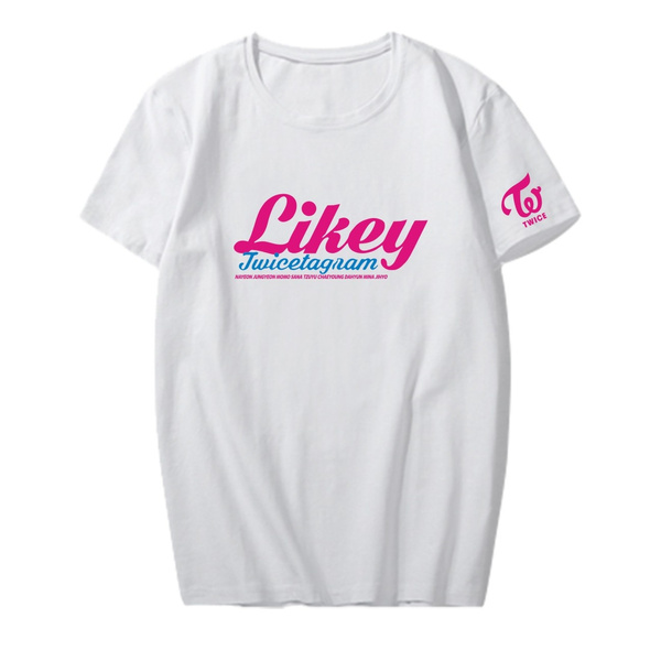 Twice Logo Twicetagram Album Likey Kpop Fashion Lovers Printed Cotton T Shirt Casual Tee Short Sleeve Tops Black Pink White Grey Wish