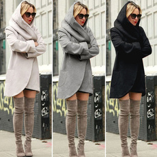 woolen, hooded, womenovercoat, Winter