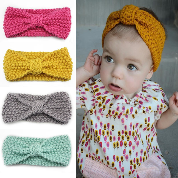 Knot Headband Bebe Girl Winter Crochet Newborn Head Wrap Warmer Knitted Bow Hairband Hair Band Hair Bow Accessories Wish