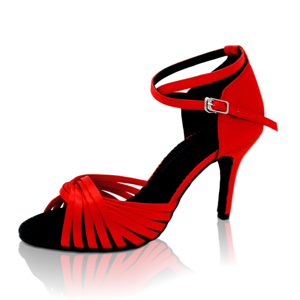 New Adult Classic Satin Latin Dance Shoes Women High heel Ballroom Dancing Shoes 