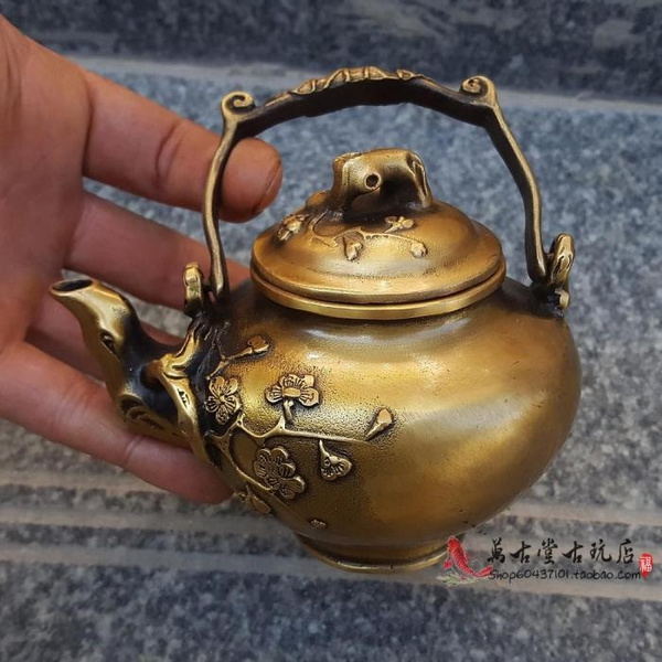 antique bronze tea kettle