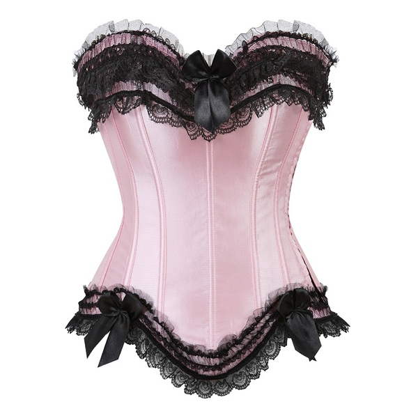 Konsekvent Agnes Gray Luftfart Ms. Sexy Zipper Bustier Pink Corset Black Lace Up Plus Size S-6XL | Wish