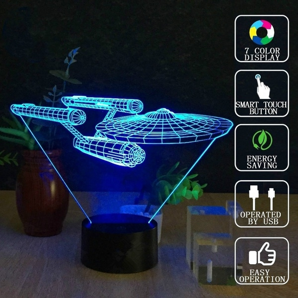 Star Trek USS Enterprise 3D LED Night 