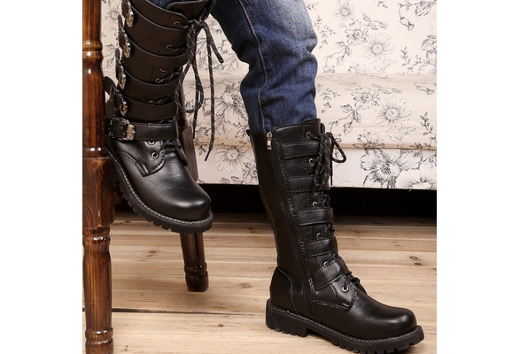 mens knee high engineer boots