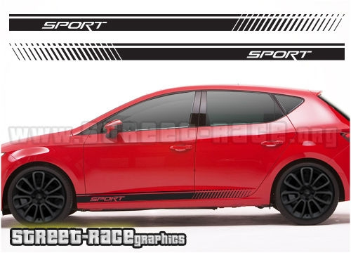 for ford Seat side 002 racing stripes graphics stickers decals Leon ...