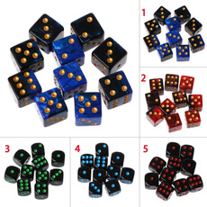 10pcs 15mm Multicolor Acrylic Cube Dice Beads Six Sides Portable Table Games Toy 