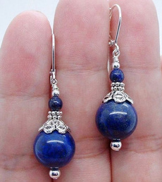 Beautiful Handmade Bold Blue Lapis Lazuli Sterling Silver Earrings