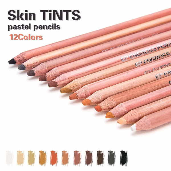 12 Color Soft Pastel Pencils Professional Skin Tint Pastel Colored Pencils  For Drawing School Colore Pencil Stationery