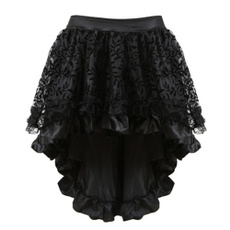 black skirt, Goth, Fashion, shortfrontlongbackdres