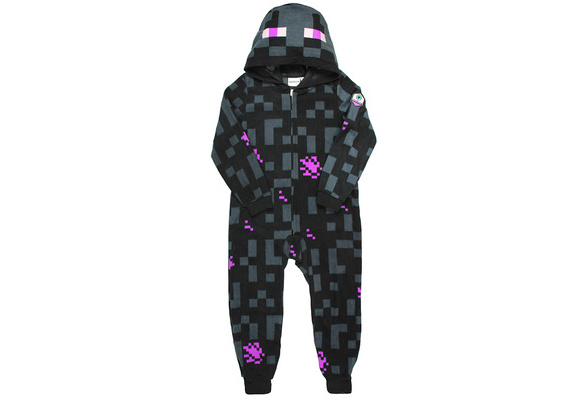 Minecraft Enderman Boys Union Suit Costume Pajamas 4 12