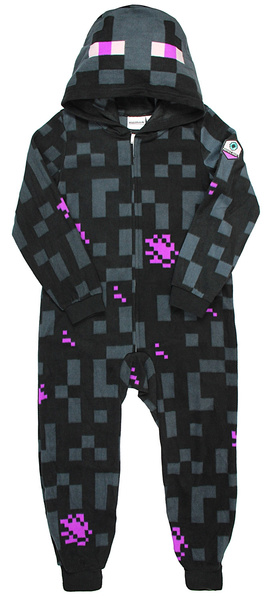 Minecraft Enderman Boys Union Suit Costume Pajamas 4 12