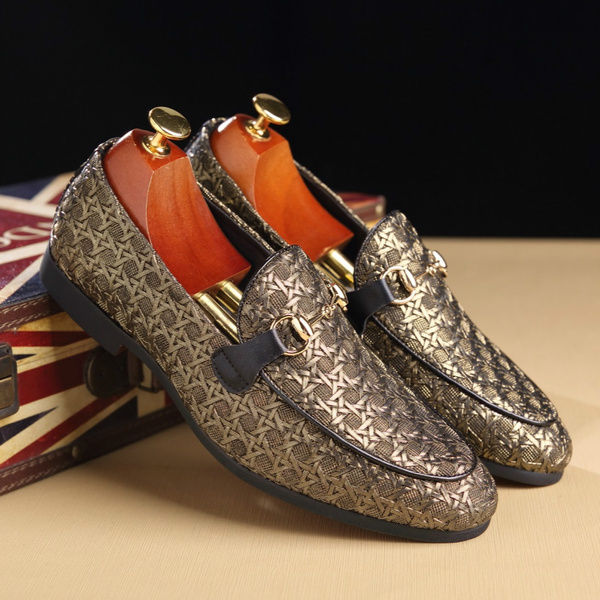 Gold Louis Vuitton Wedding Shoes For Men's