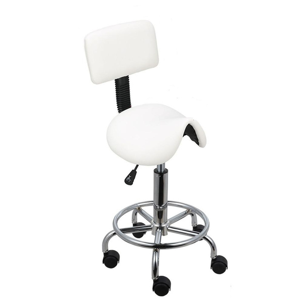 Adjustable Hydraulic Swivel Saddle Stool SPA Salon Rolling Chair With ...