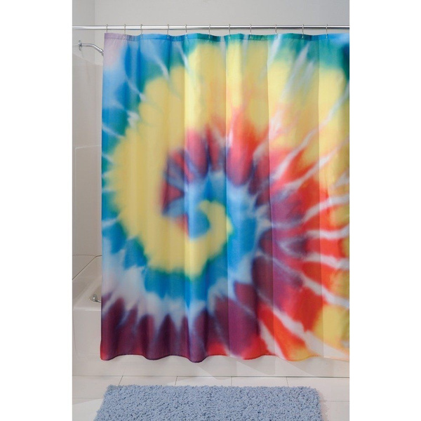 InterDesign Novelty Shower Curtain, 72 x 72Inch, Tie Dye, Bright Wish