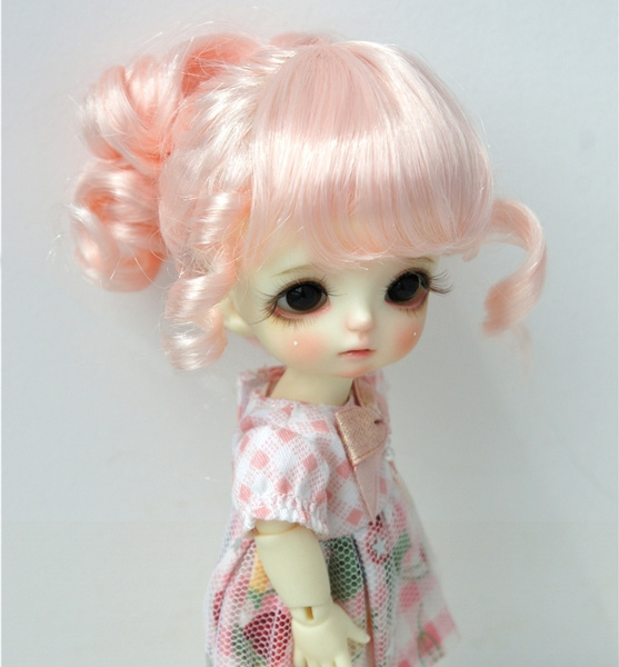 Details about   7/8” Curly Curls Bows Lt Brown Doll Wig Reborn OOAK BJD Bisque Repair VICKY 