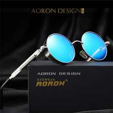 2017 zonnebril Heren Modemerk Designer Outdoor Sport Zonnebril UV400 Rijden Vissen Ronde spiegel Blauw Sunglasess