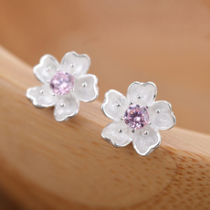 cherryblossomearring, Sterling, Fashion, sterling silver