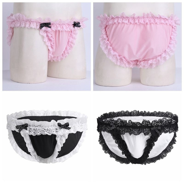Man maid in panties Sexy Man Sissy Maid Floral Lace Briefs Gay Underwear Wish