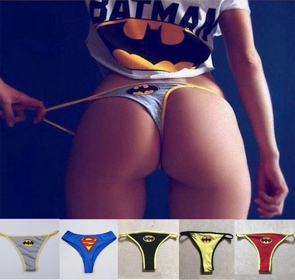 Summer Women's Fashion Panties Sleeping Bag Thong Batman Superman Printing  Underwear Sexy Lingerie for Women