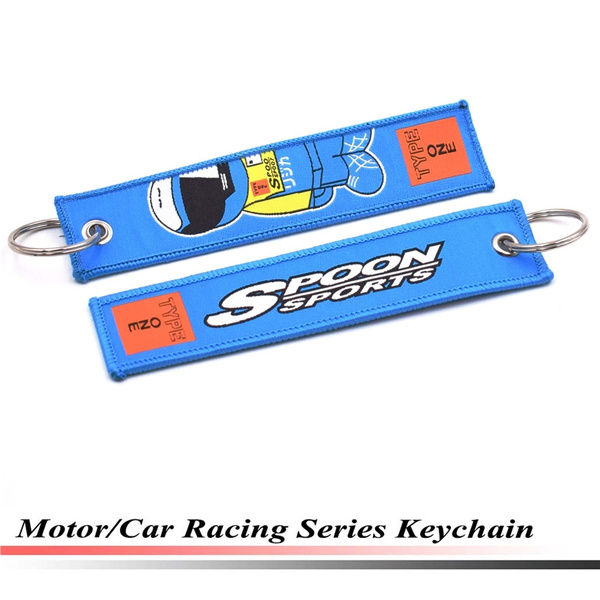 Spoon Sports JDM Keychain Jet Tag Key Ring Navy