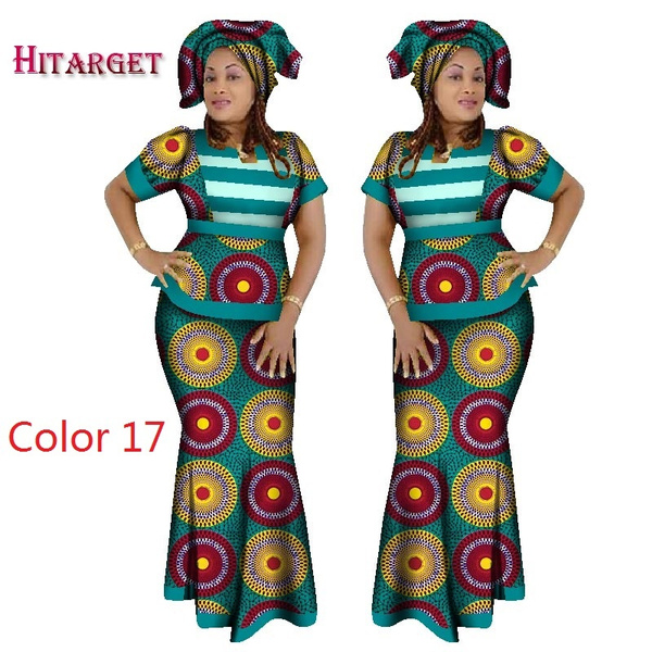  African Suit for Women Print Wax Plus Sizx 2 Piece of