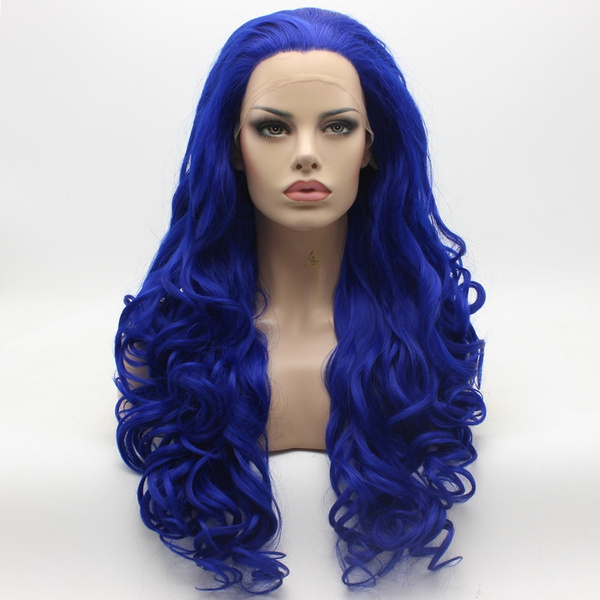 realistic blue wig