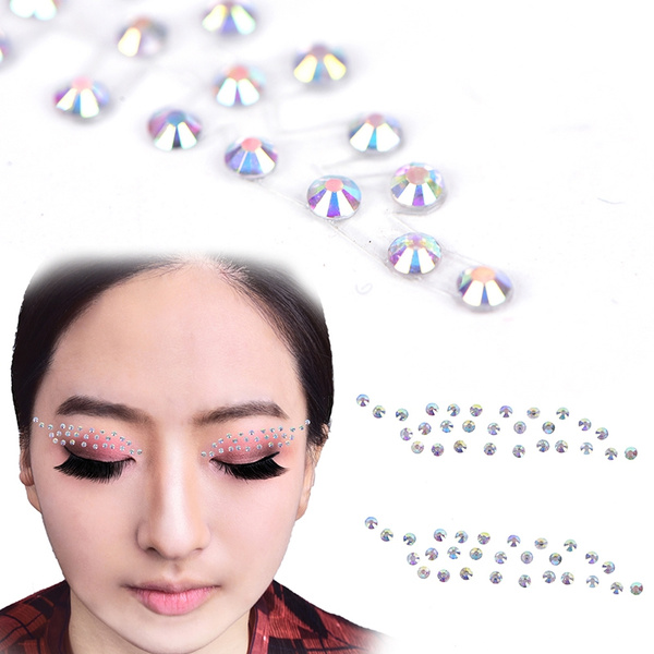 Jewel Eyes Makeup Crystal Eyes Sticker Tattoo Diamond Makeup Eyeliner Party  Eyeshadow Face Sticker Hot Popular