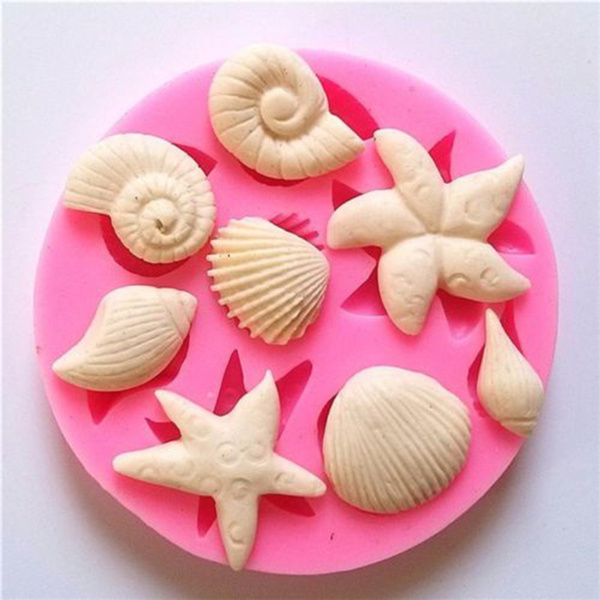 New Silicone Shellfish Starfish Shell Soap Cookie Candy Mold Mould ...