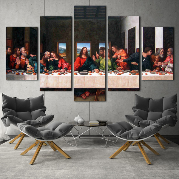 The 12 disciples of Jesus 5 panels HD Canvas Painting Art Home Decor ...