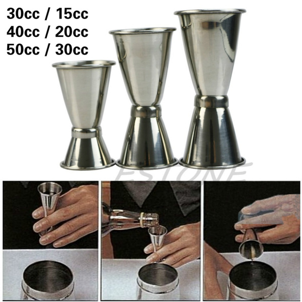 30/60ml Cocktail Shaker Double Single Shot Jigger Measuring Cup Bar Wine Party 