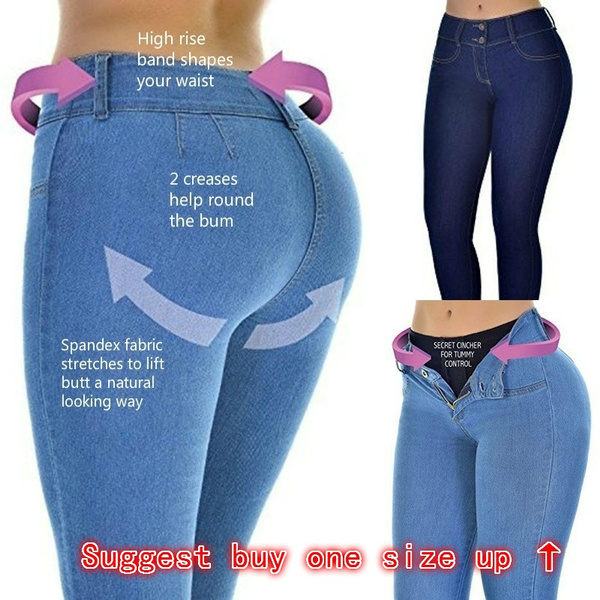 Women Stretch Skinny Leg Pants Butt 