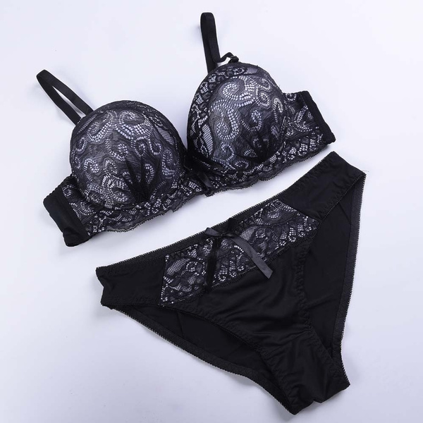 Sexy Push Up Bra Sets,Elegant Lace Embroidery Bra+brief Set,36 38 40 42 ABC  Cup Bra And Panty Seduction Of You Bralette
