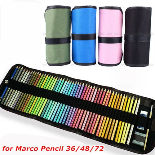 36/48/72 Pcs/Set Fashion Canvas Pencils Pens Brush Holder Pouch Wrap ...