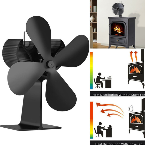 Finether Freestanding 4-Blade Heater Powered Eco-Friendly Economical Stove  Fan Fireplace Fan for Winter | Wish