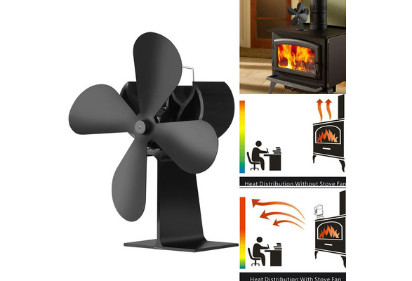 Finether Freestanding 4-Blade Heater Powered Eco-Friendly Economical Stove  Fan Fireplace Fan for Winter | Wish