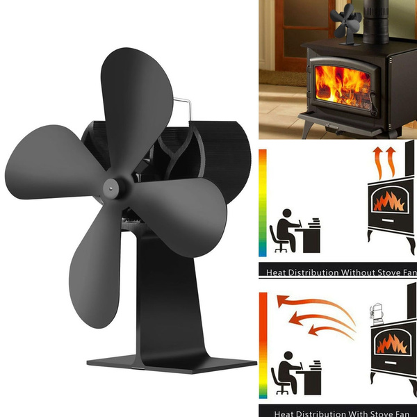 Finether Freestanding 4-Blade Heater Powered Eco-Friendly Economical Stove  Fan Fireplace Fan for Winter | Wish